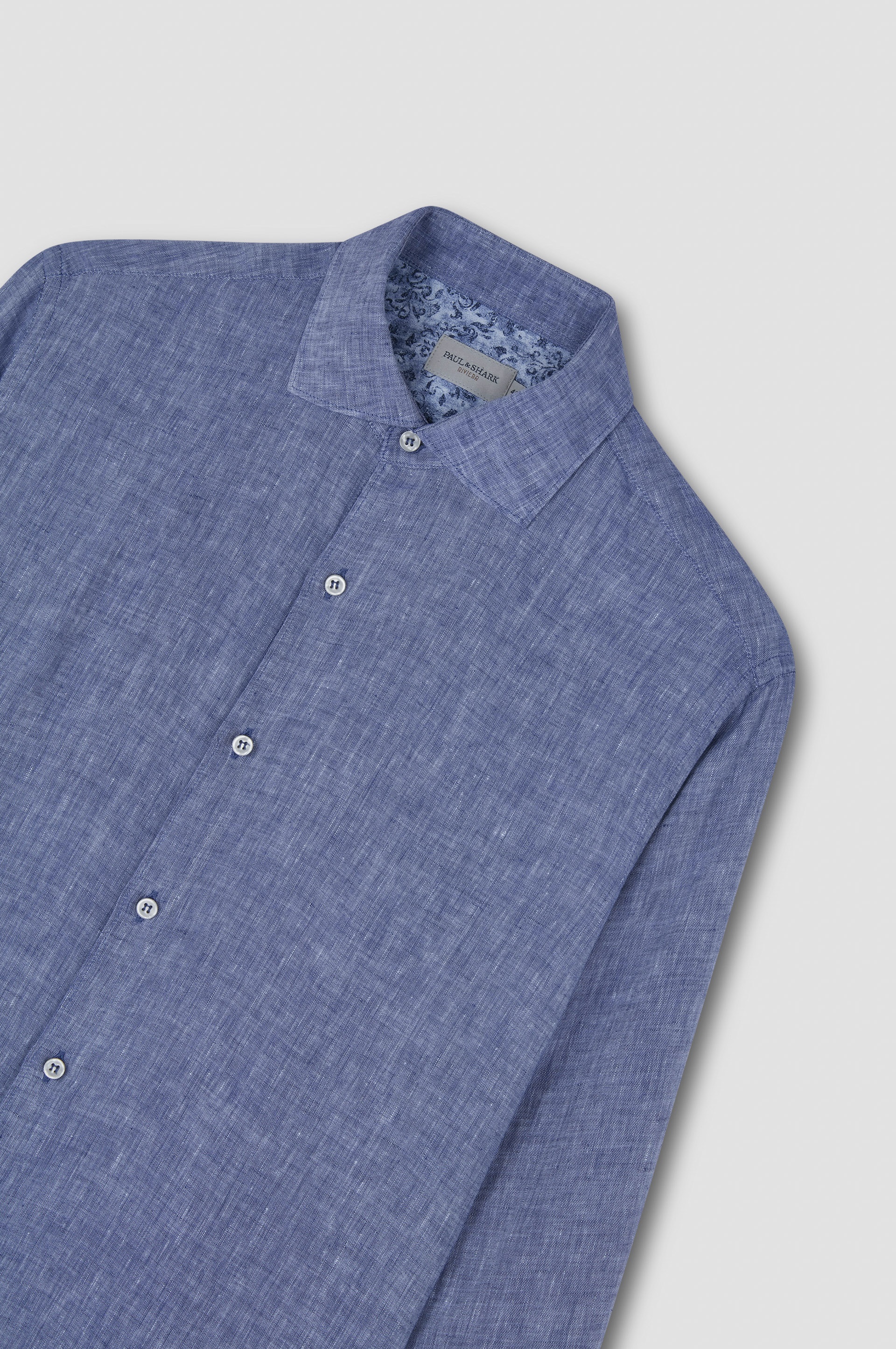 LINEN SHIRT WITH PRINTED DETAILS - 5
