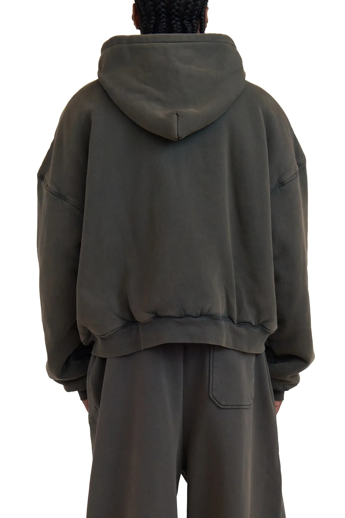 Lu'u Dan  Washed Out Zip Up Hoodie Grey - 2