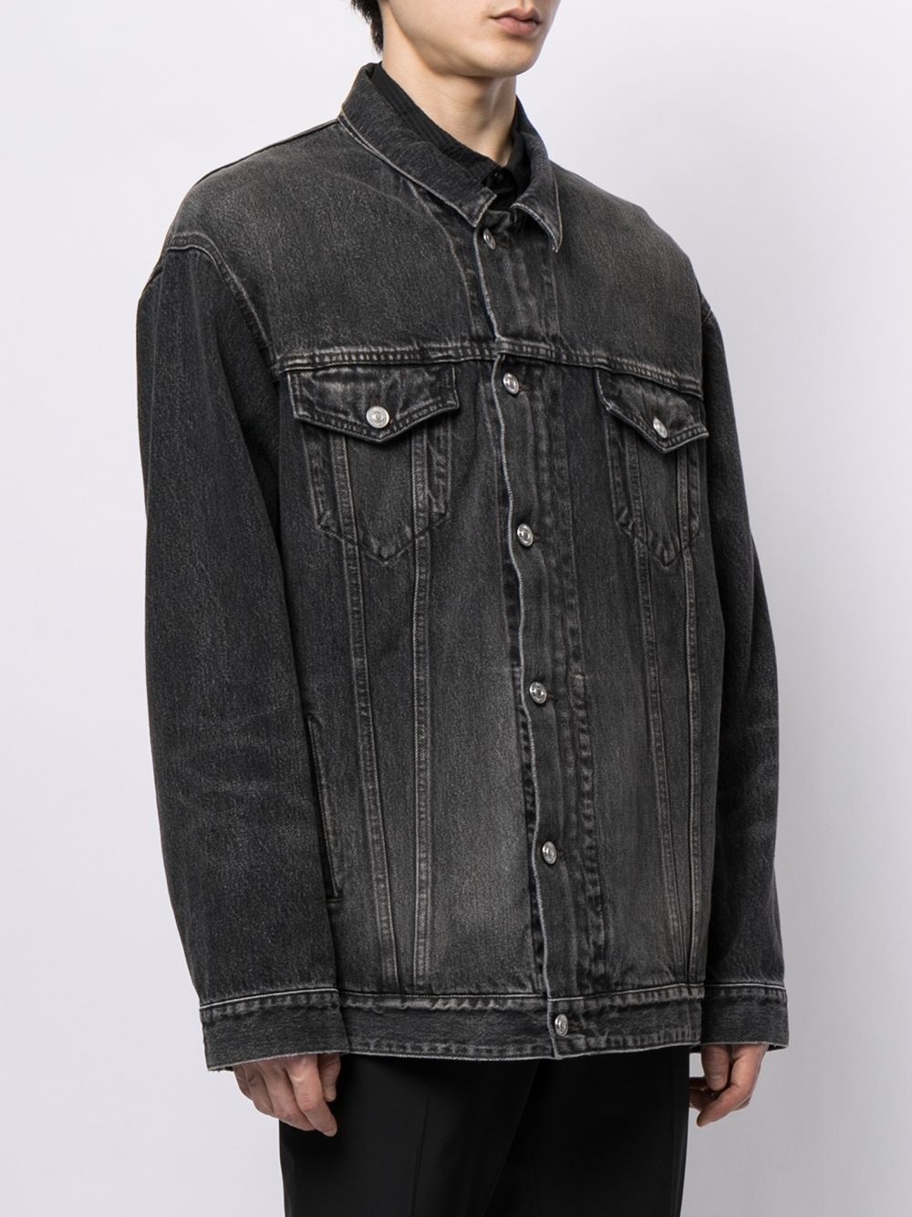 zip-up denim jacket - 4