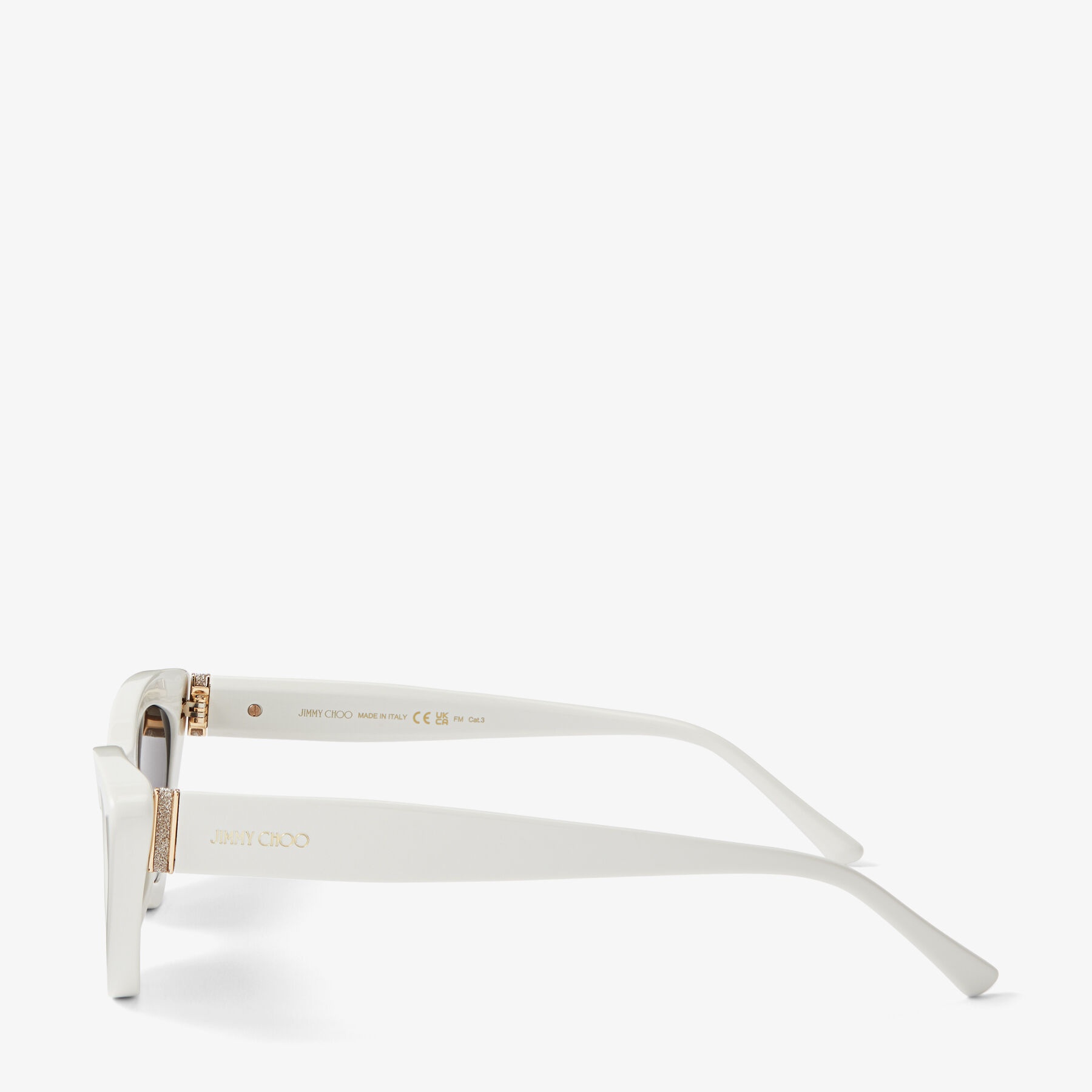 Addy
Ivory Cat Eye Sunglasses with Glitter - 2