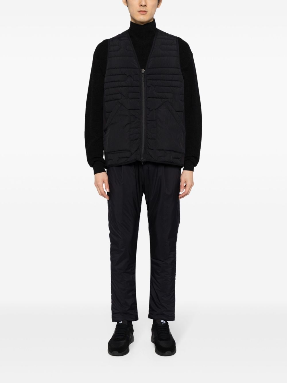 elasticated-waist tapered trousers - 2