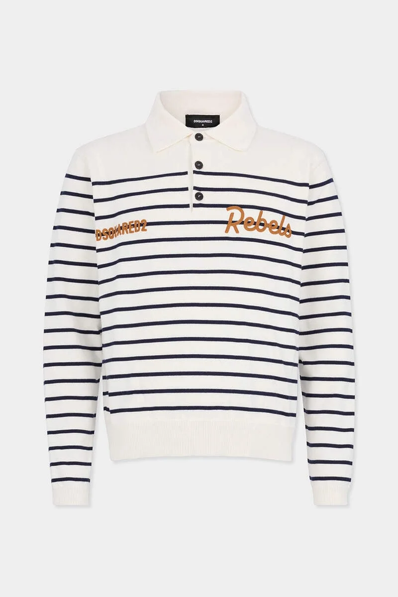 STRIPED LONG SLEEVES POLO - 1
