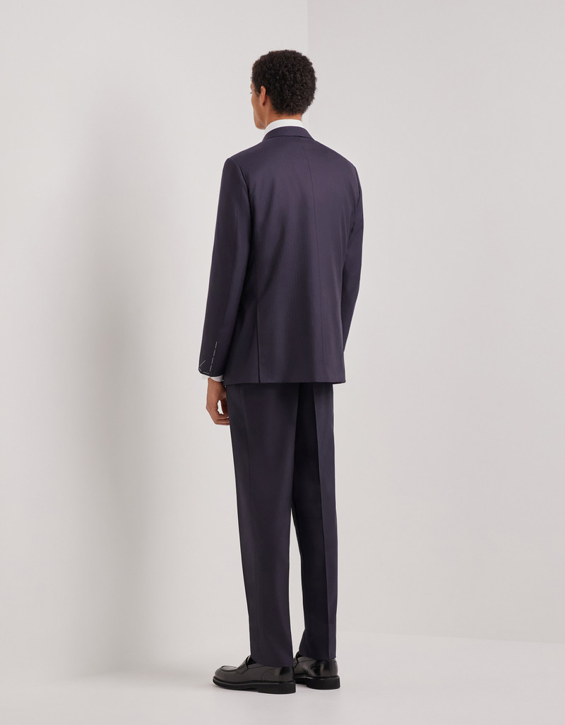 LIGHT BLUE DENIM-EFFECT WOOL REGULAR-FIT SUIT 94