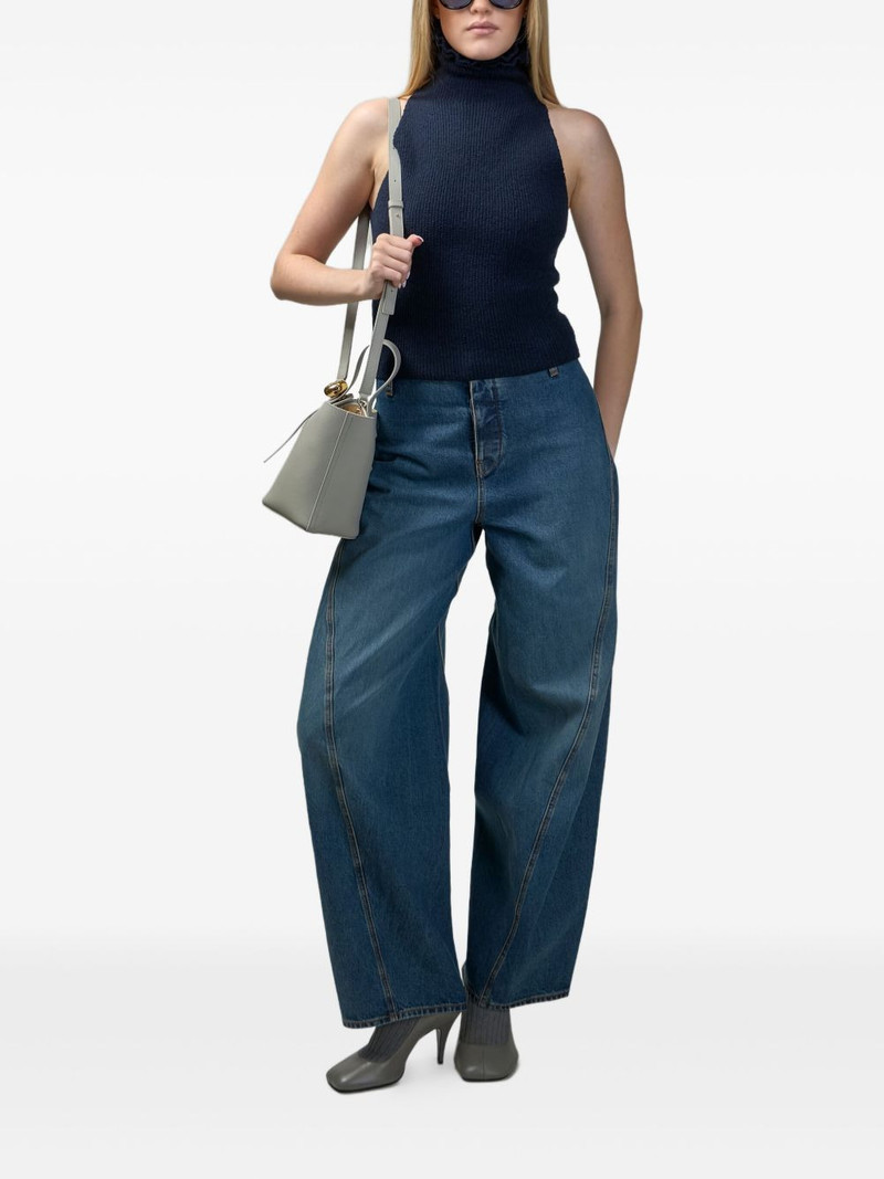 Alaïa ruffled high-neck top outlook