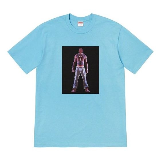 Supreme SS20 Week 1 Tupac Hologram Tee Virtual Characters Short Sleeve Unisex Blue SUP-SS20-268 - 1