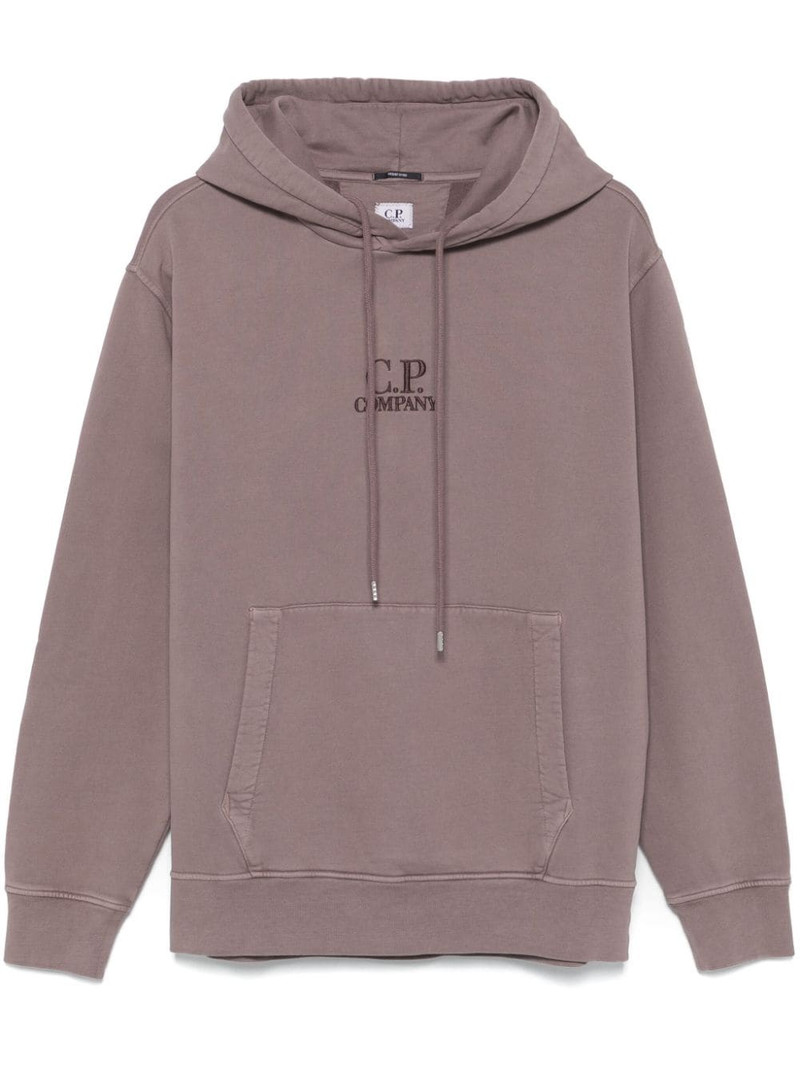 logo-embroidered hoodie 1