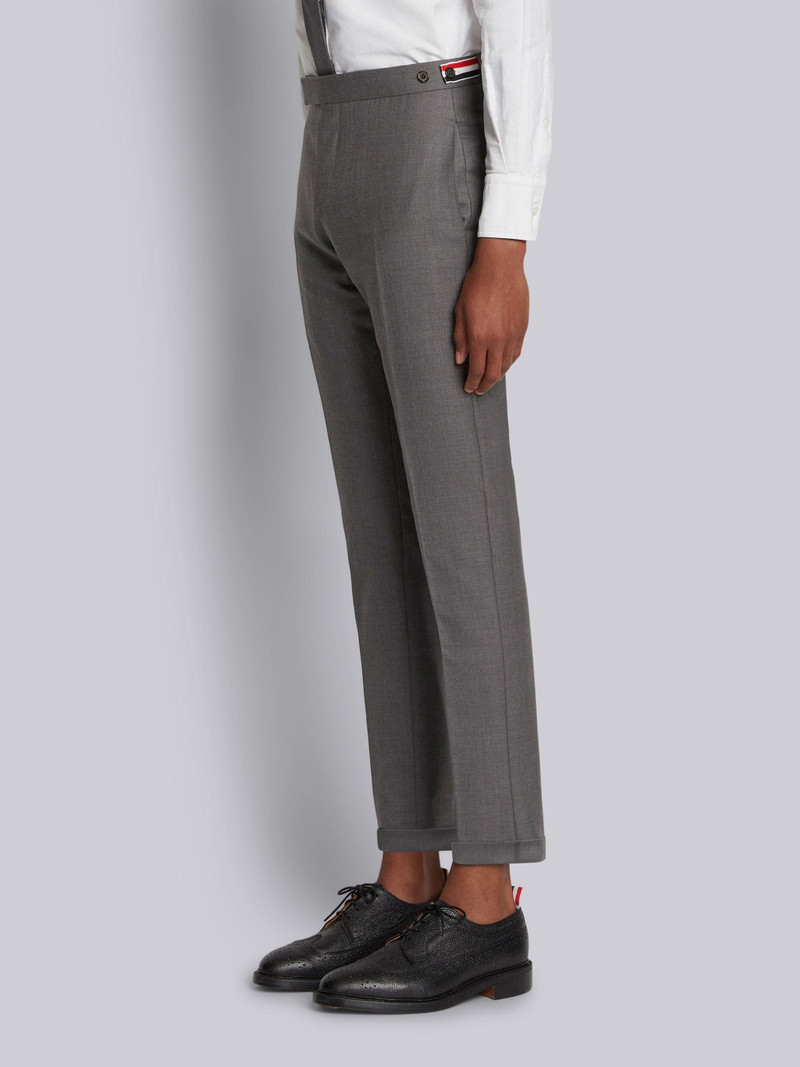 Thom Browne Medium Grey Super 120s Twill Low Rise Skinny Side Tab Trouser outlook
