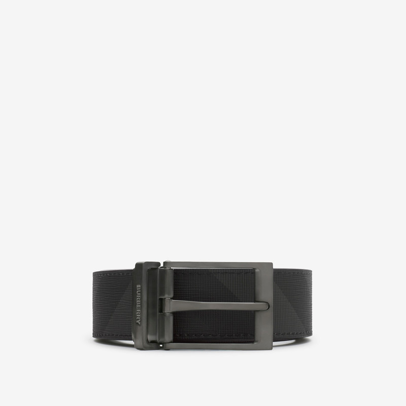 Reversible Charcoal Check and Leather Belt 1