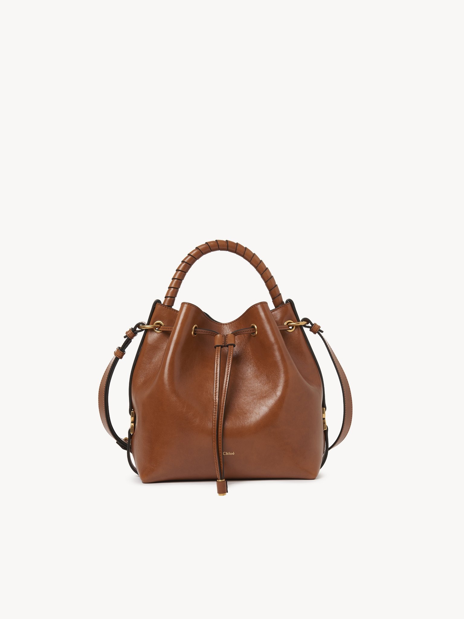 MARCIE BUCKET BAG IN SHINY LEATHER - 1