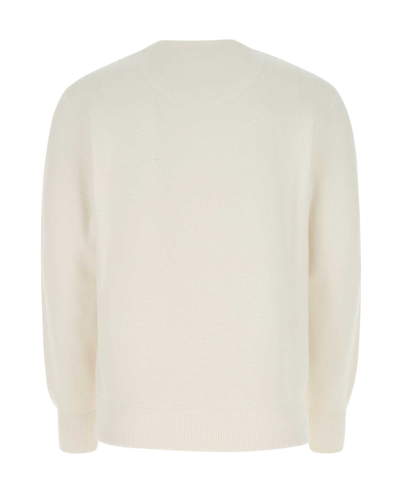 Ivory Stretch Cashmere Blend Sweater - 2