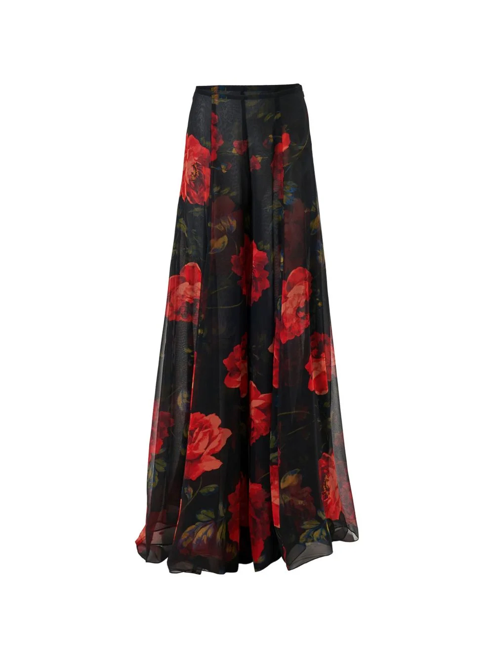 rose-print extra-wide-leg iris pants - 1