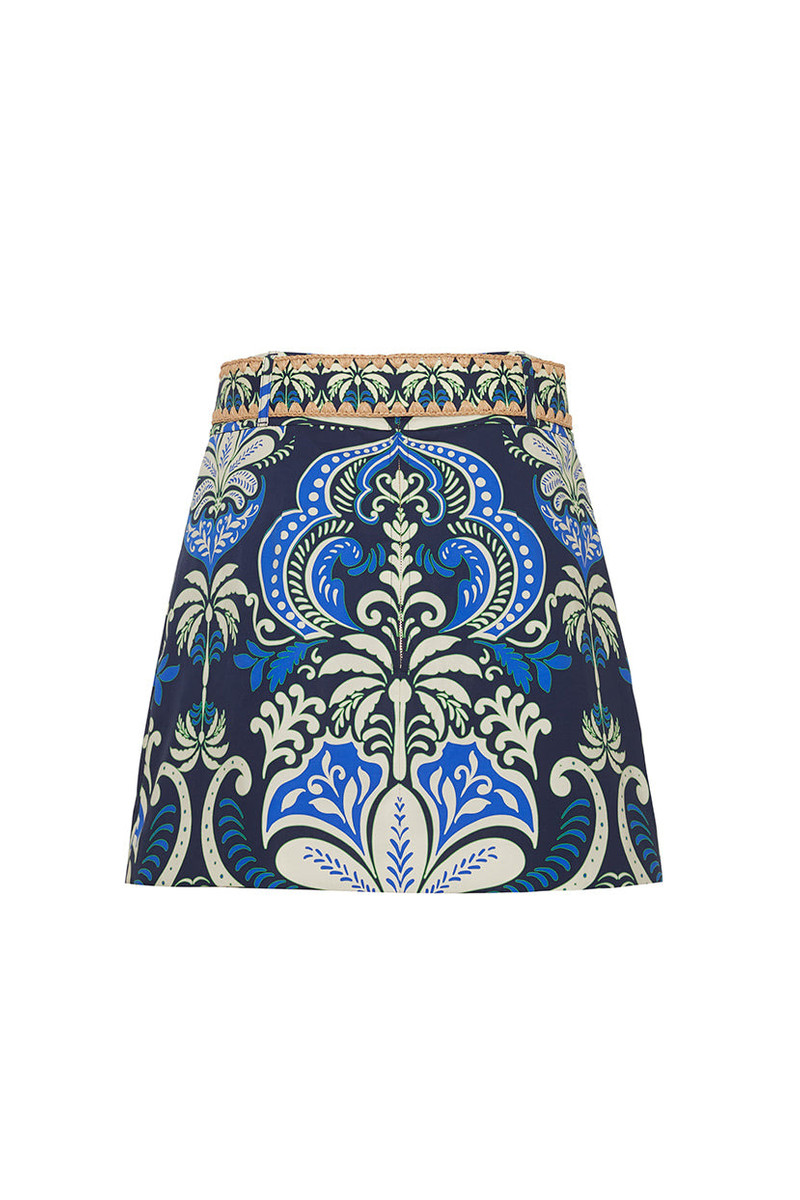 Blaze Skirt The Chic Raffia Belt Cinches This Sophisticated Mini Silhouette 3
