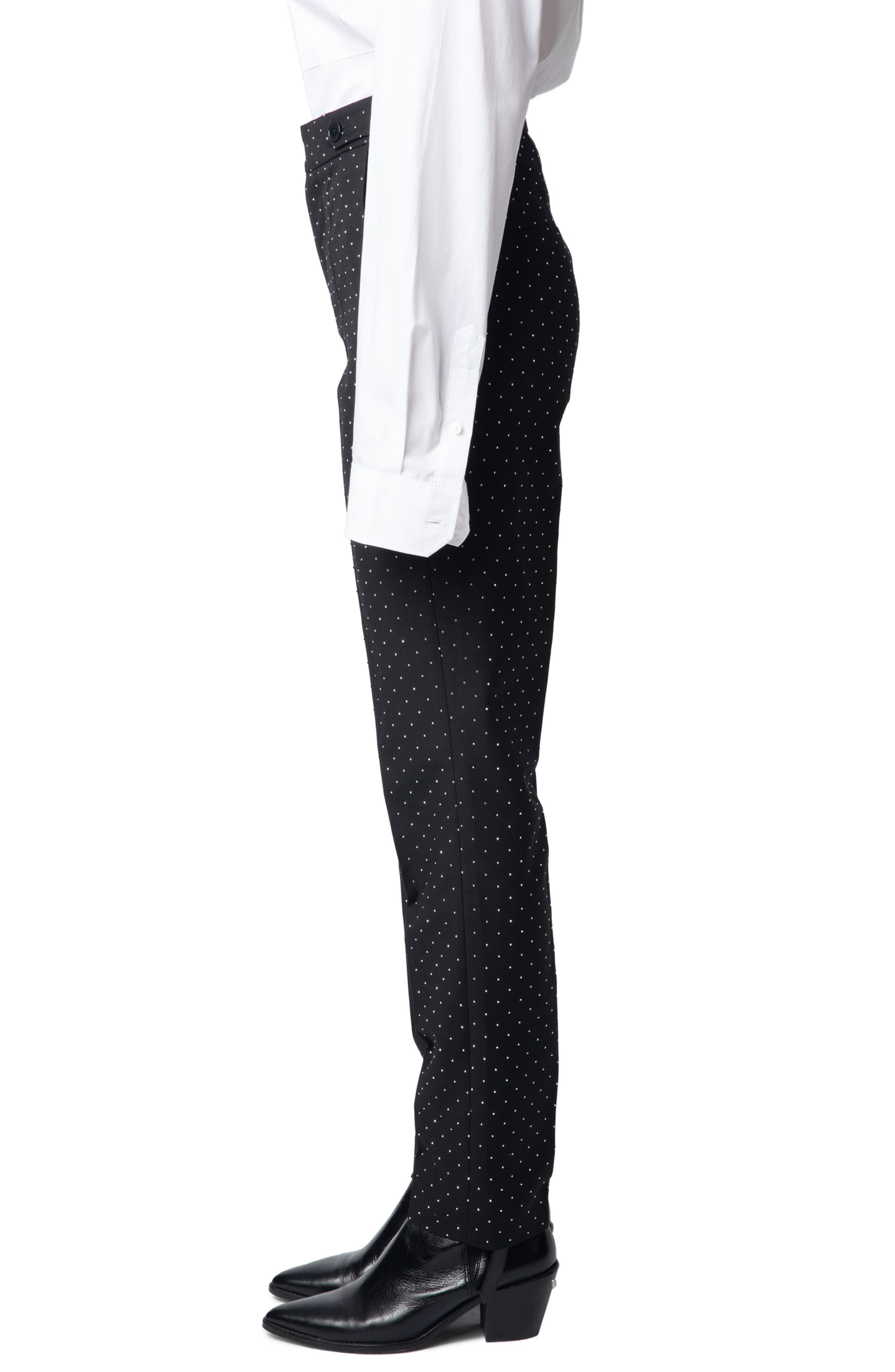Zadig & Voltaire Panny Diamanté Straight Leg Pants in Black at Nordstrom - 3