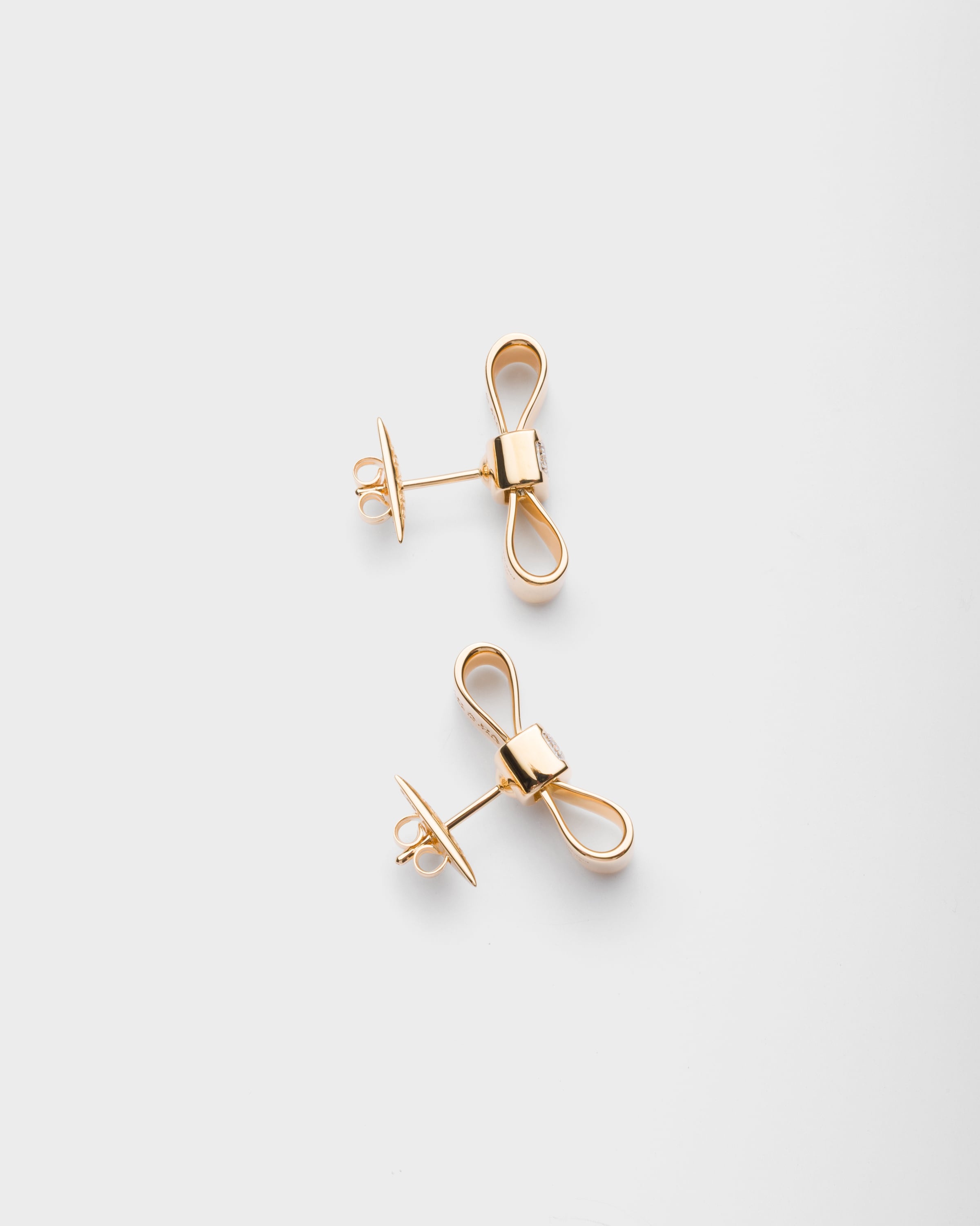 Eternal Gold Bow earrings - yellow gold and laboratory-grown diamonds - 3