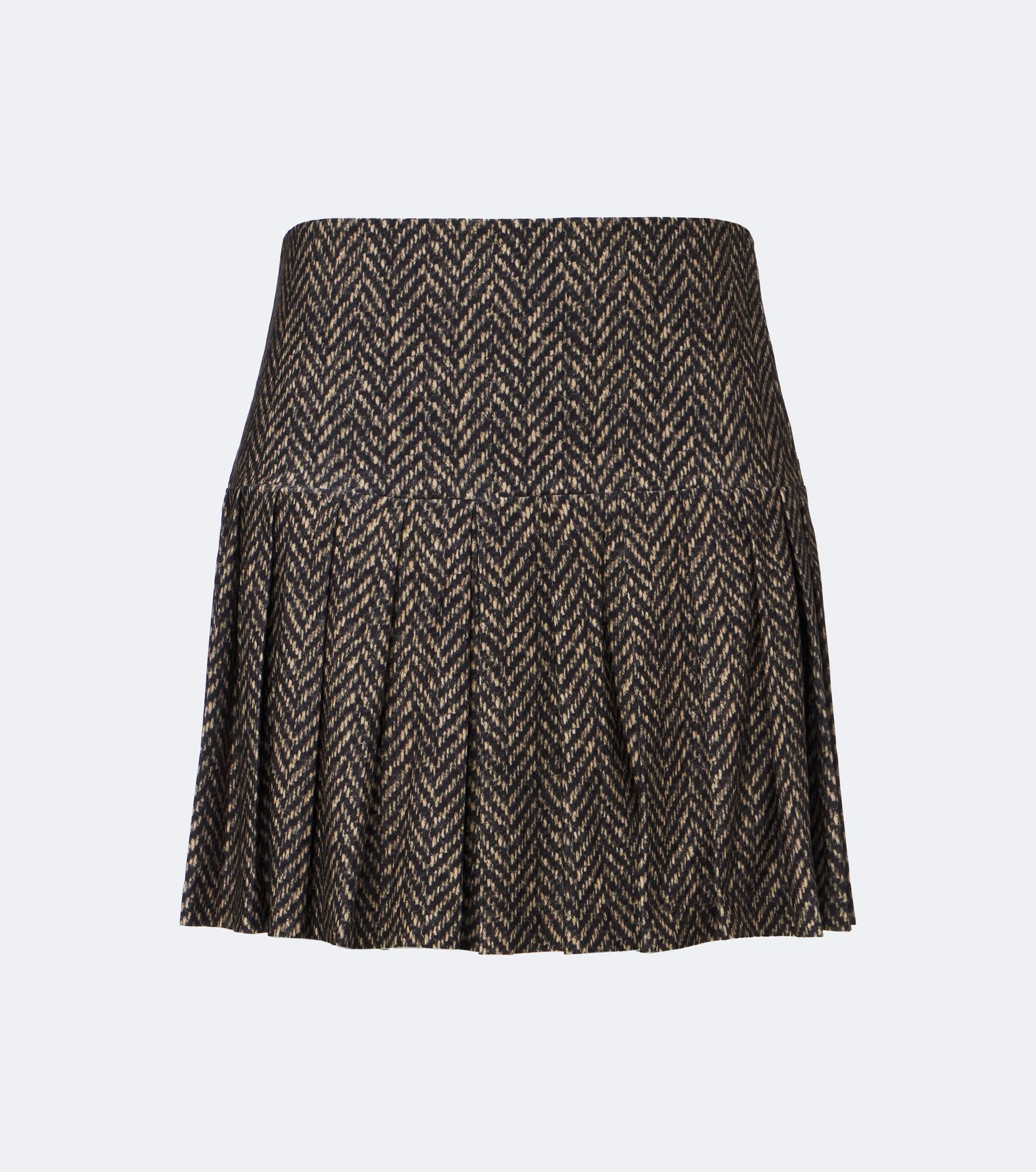 Herringbone pleated miniskirt - 1