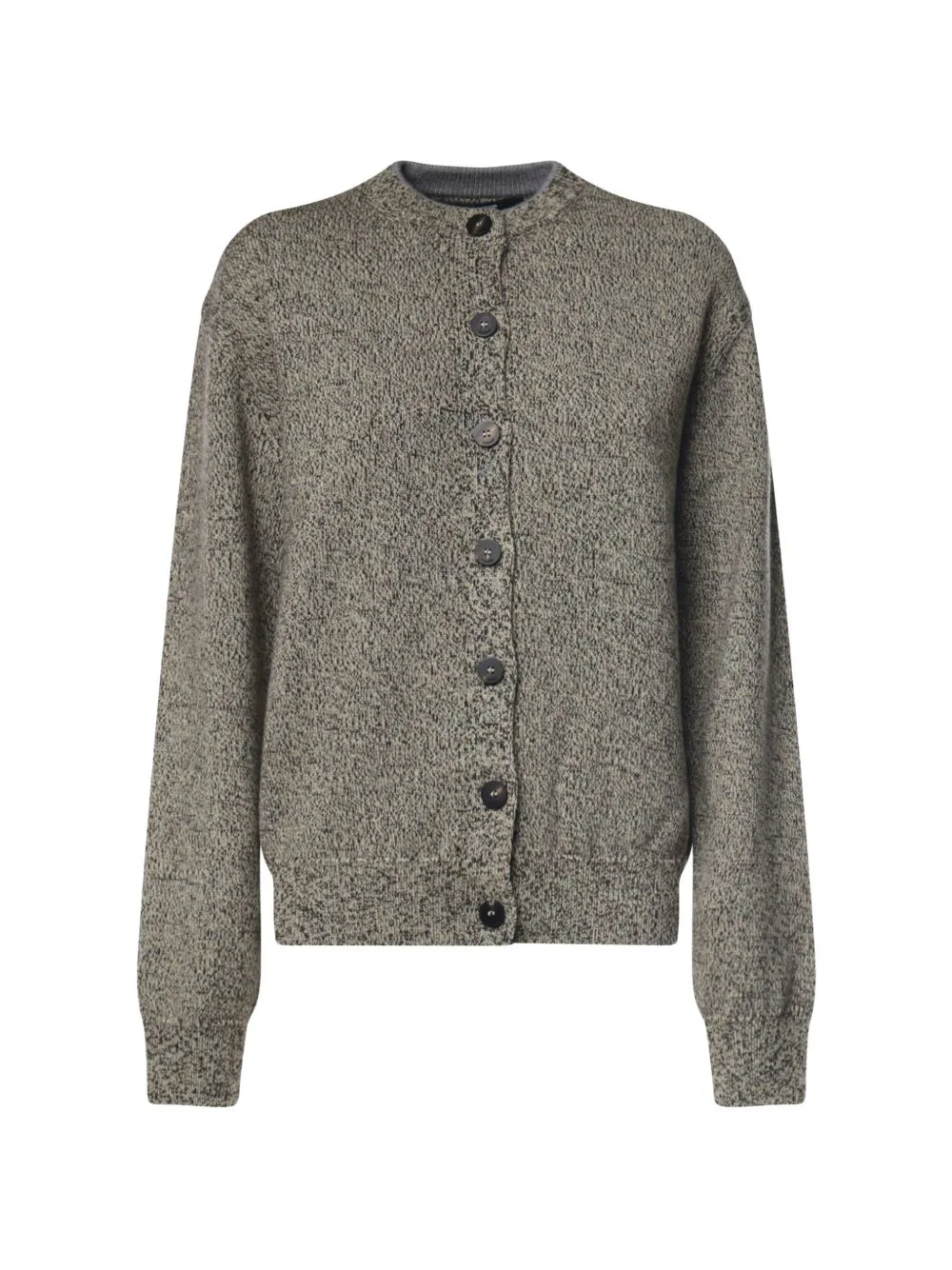 logo-intarsia wool cardigan - 1