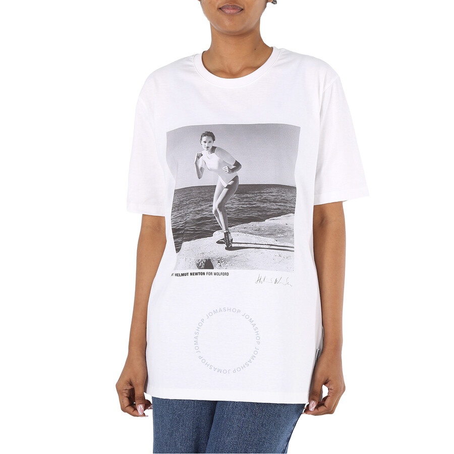 Wolford Ladies Short-sleeve Newton Cotton T-Shirt - 3