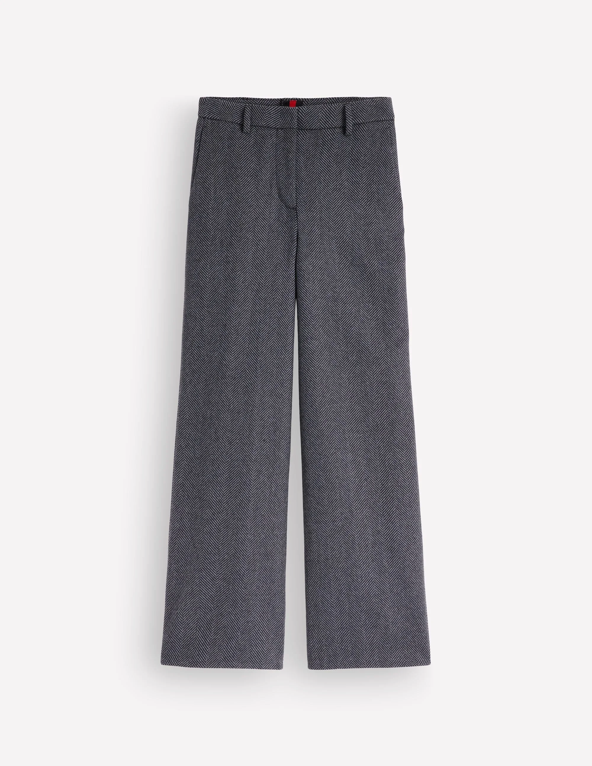 Belgravia Wool Blend Pants-Blue Herringbone - 1