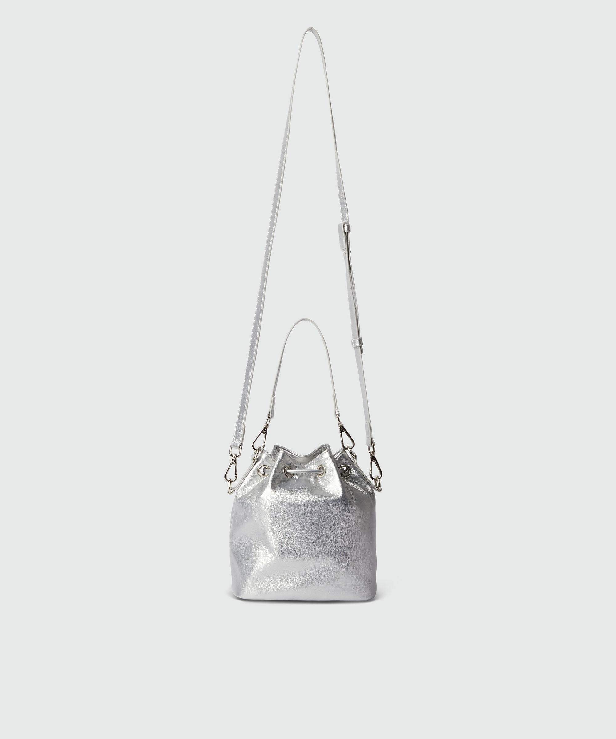 Laminated crackle faux-leather bucket bag - 2