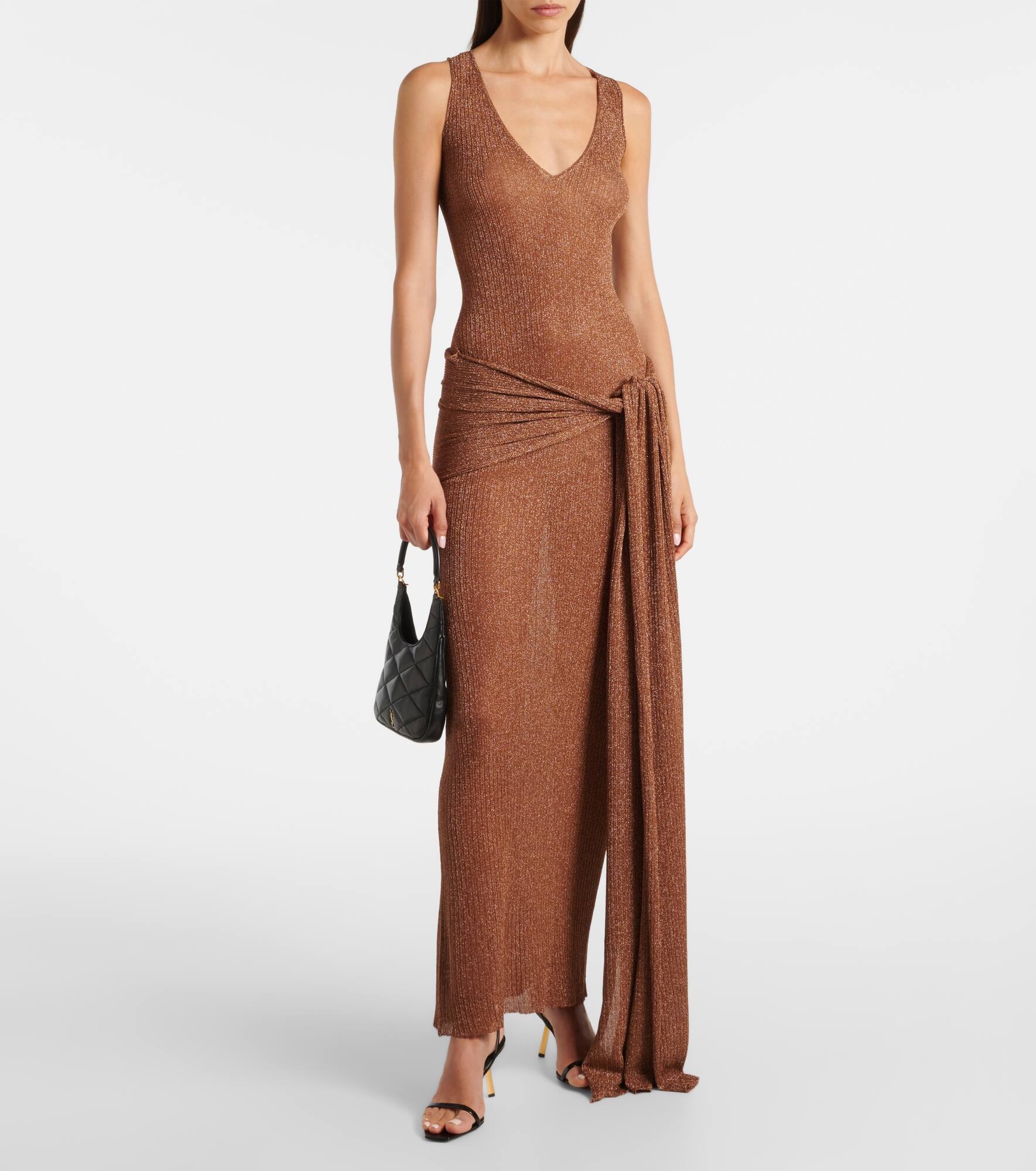 Alula belted lamé maxi dress - 2