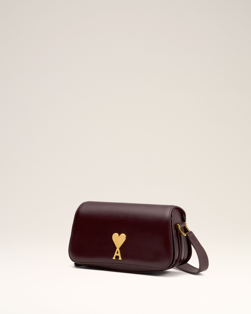 AMI Paris BURGUNDY LEATHER SHOULDER BAG PARIS PARIS BAG outlook