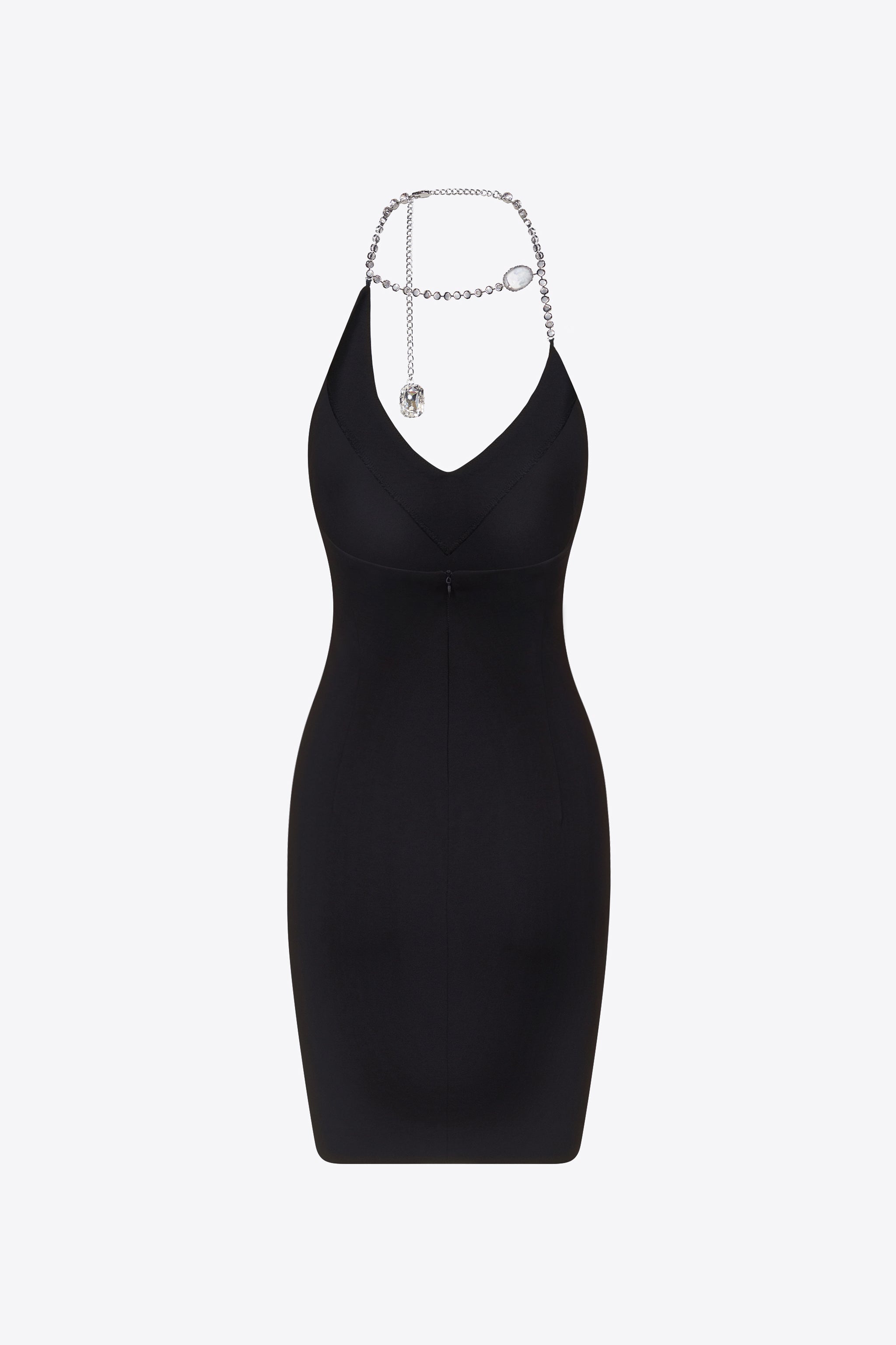 CRYSTAL HALTER MINI DRESS - 2