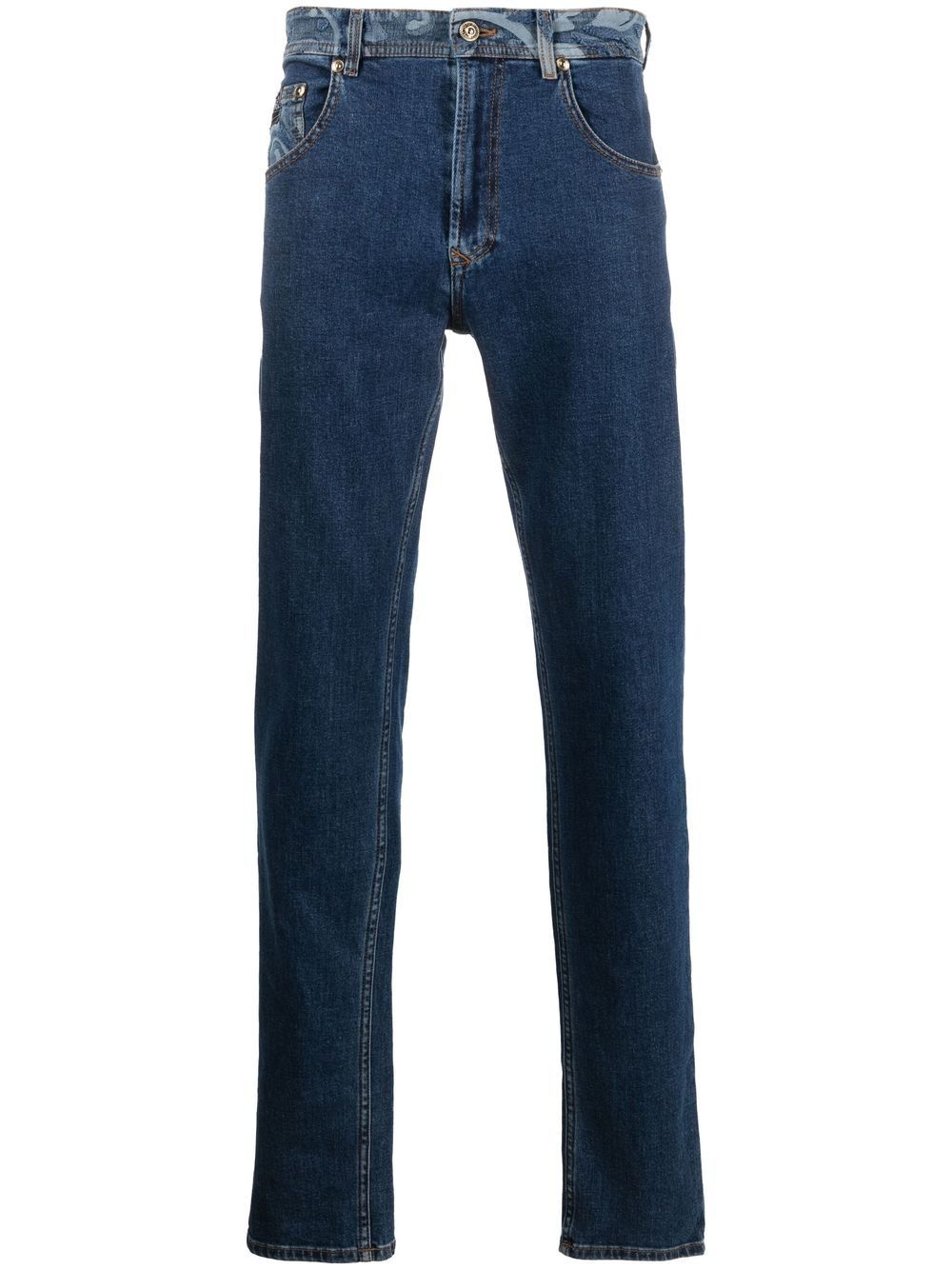 baroque-print slim-cut jeans - 1