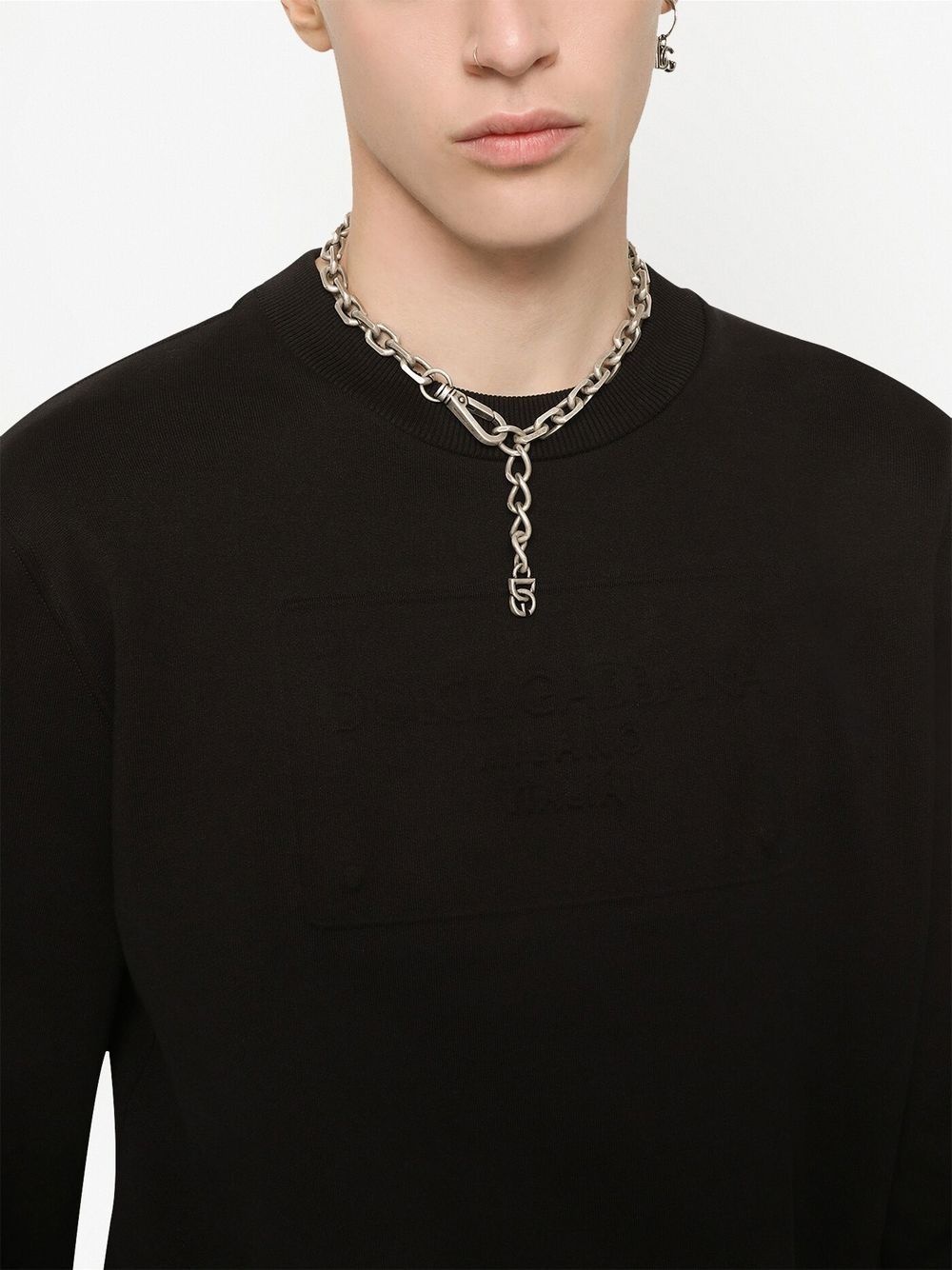 logo-embossed crew-neck sweatshirt - 5