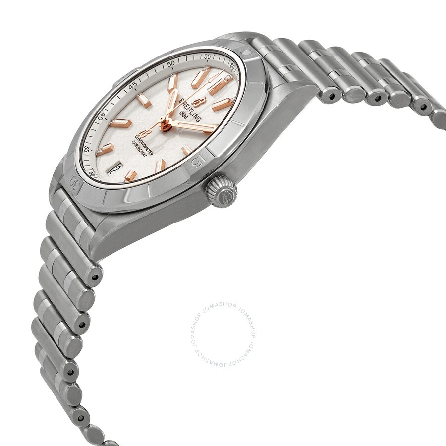 Pre-owned Breitling Chronomat Automatic Diamond White Dial Ladies Watch a10380101a2a1 - 2