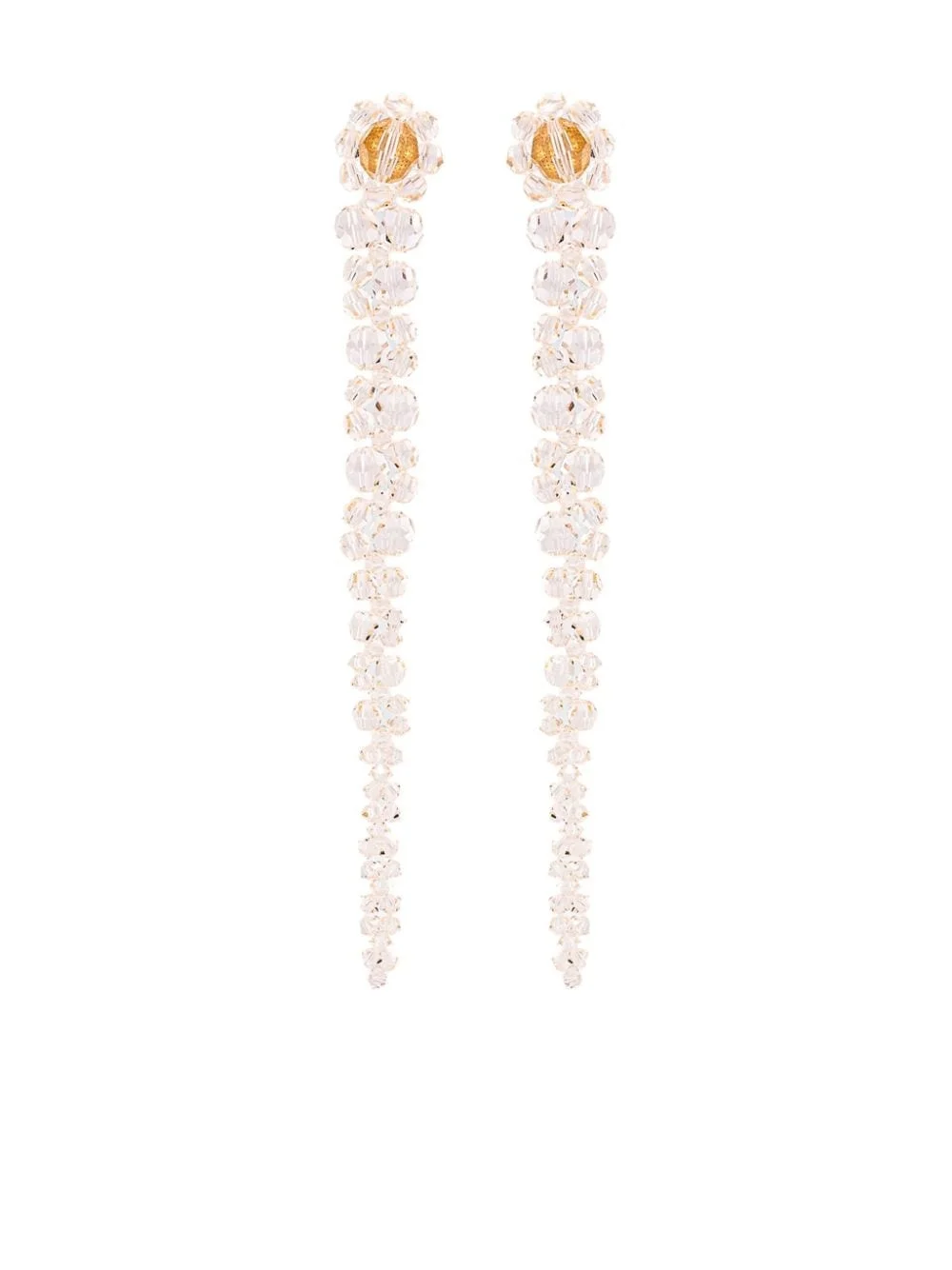 crystal-embellished dangle earrings - 1