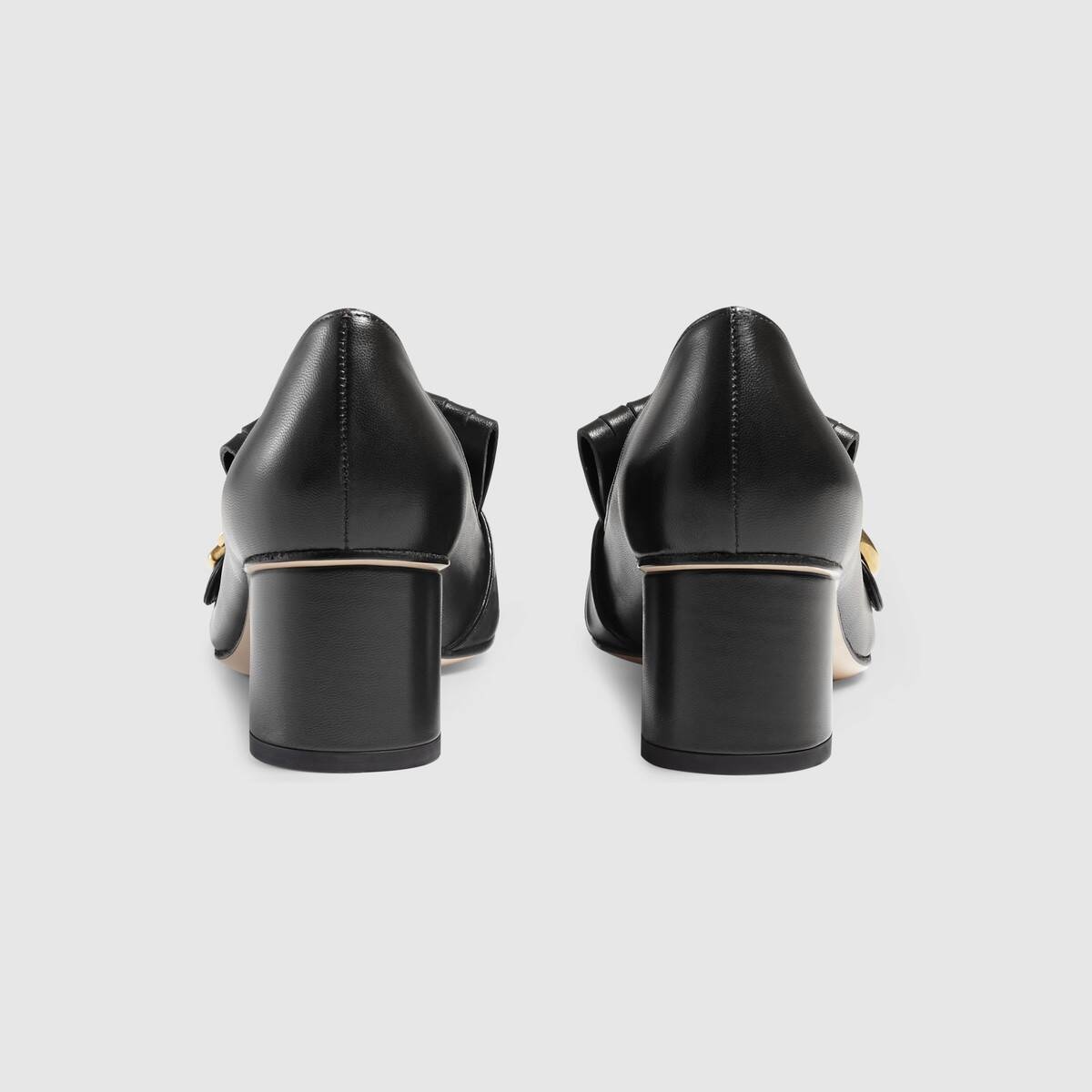 Leather mid-heel pump - 4