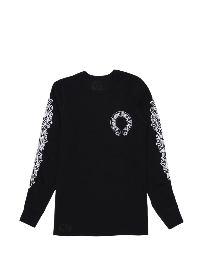 Horseshoe-print waffle-knit T-shirt 1