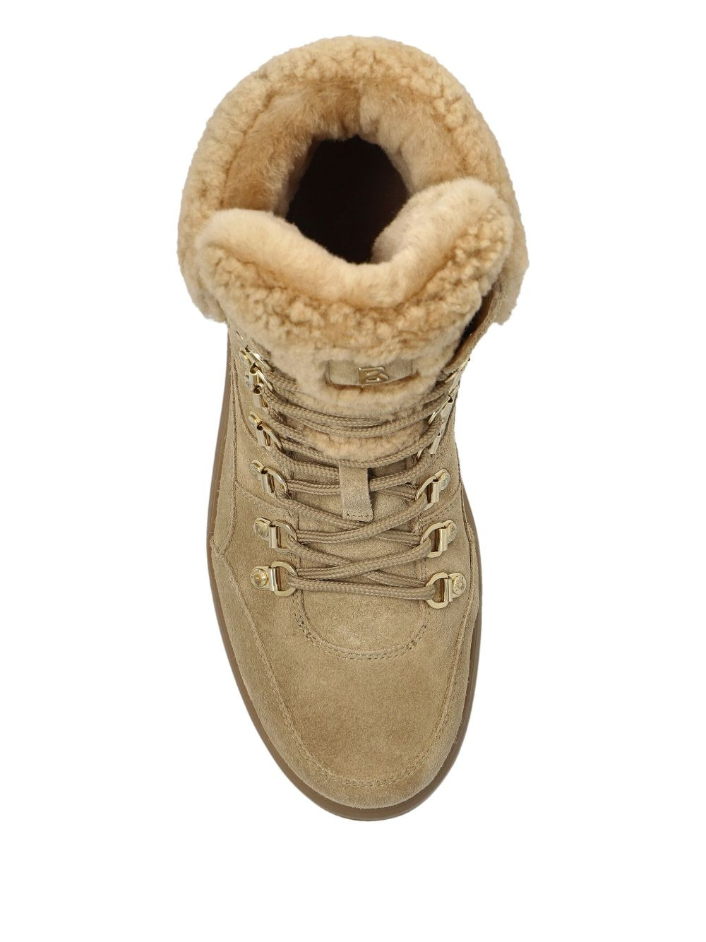 lace-up shearling boots - 4