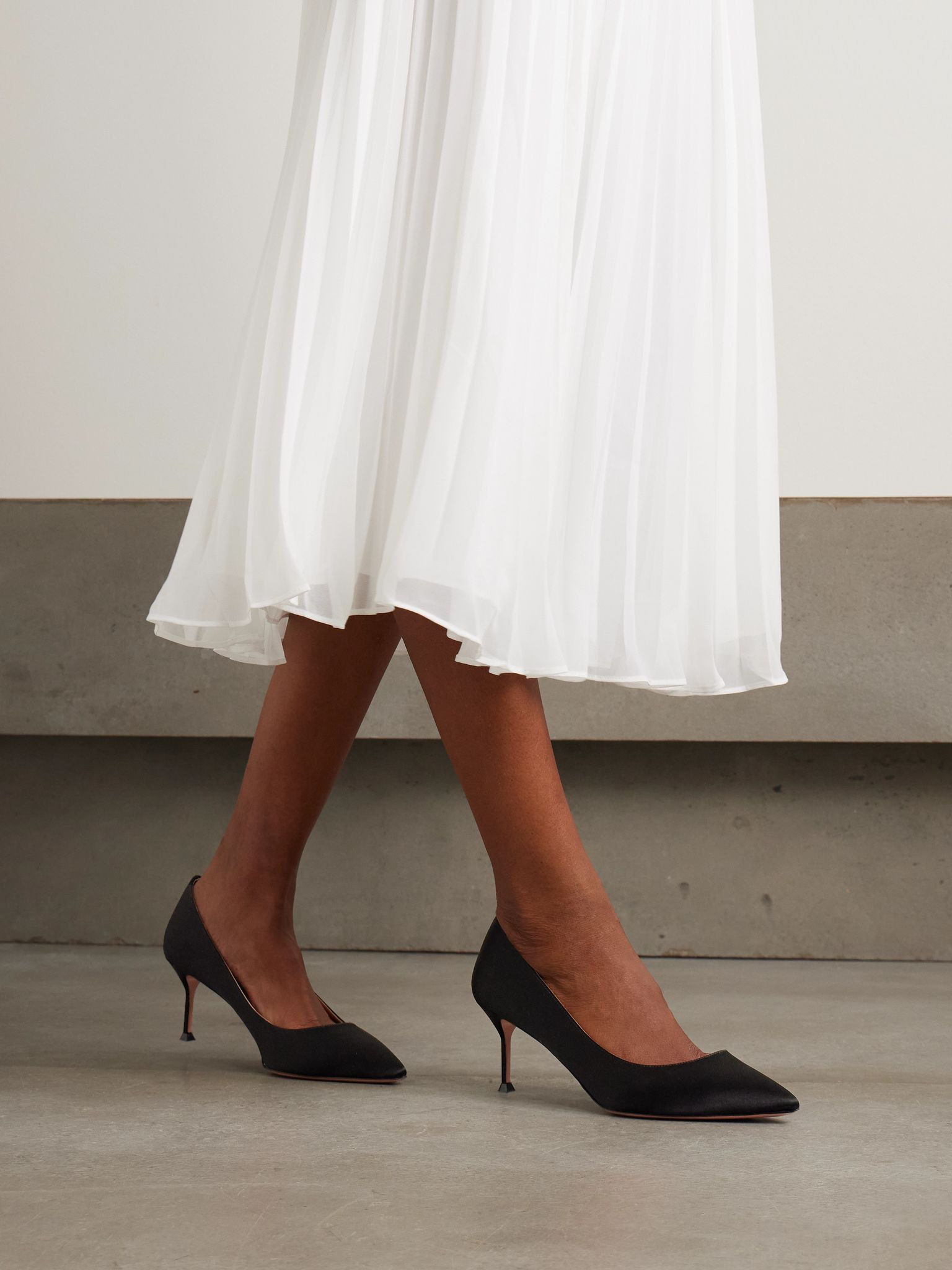 Purist 65 satin point-toe pumps Black - 2