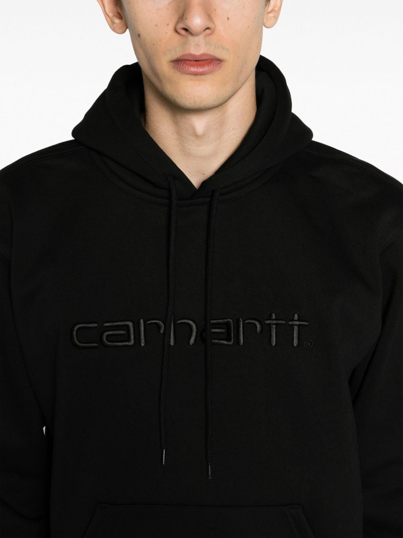 logo-embroidered cotton blend hoodie 5