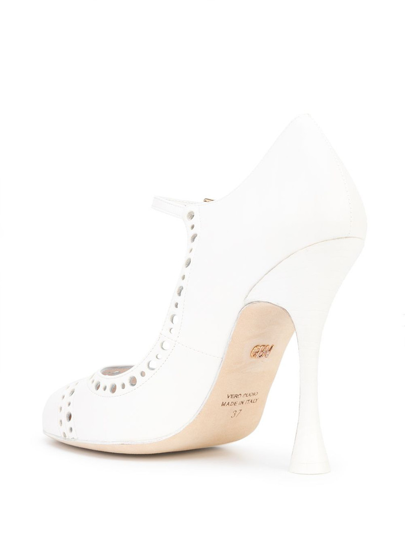 perforated leather Mary-Jane pumps 3