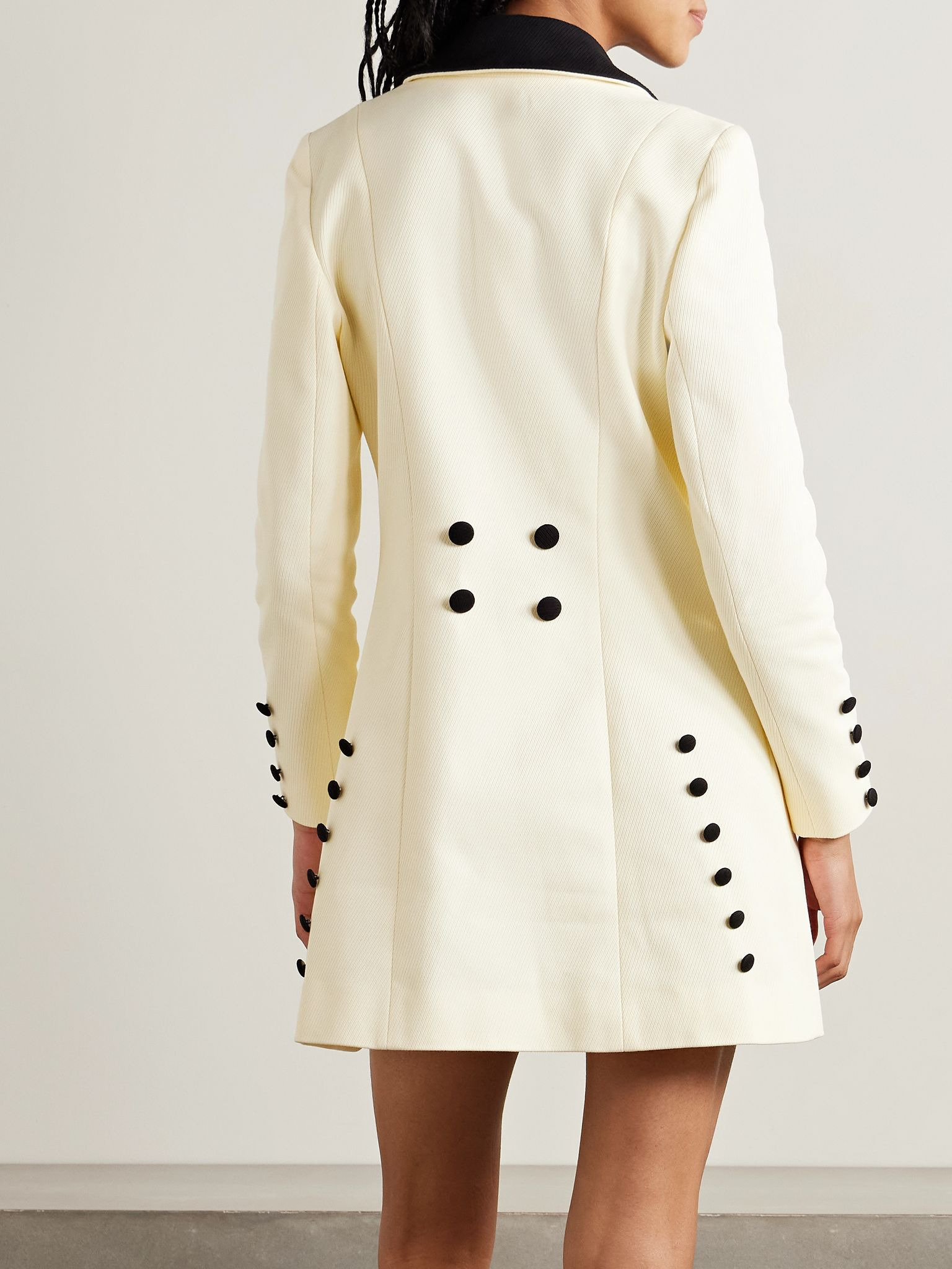 Seymour two-tone cotton-twill mini dress Cream - 3
