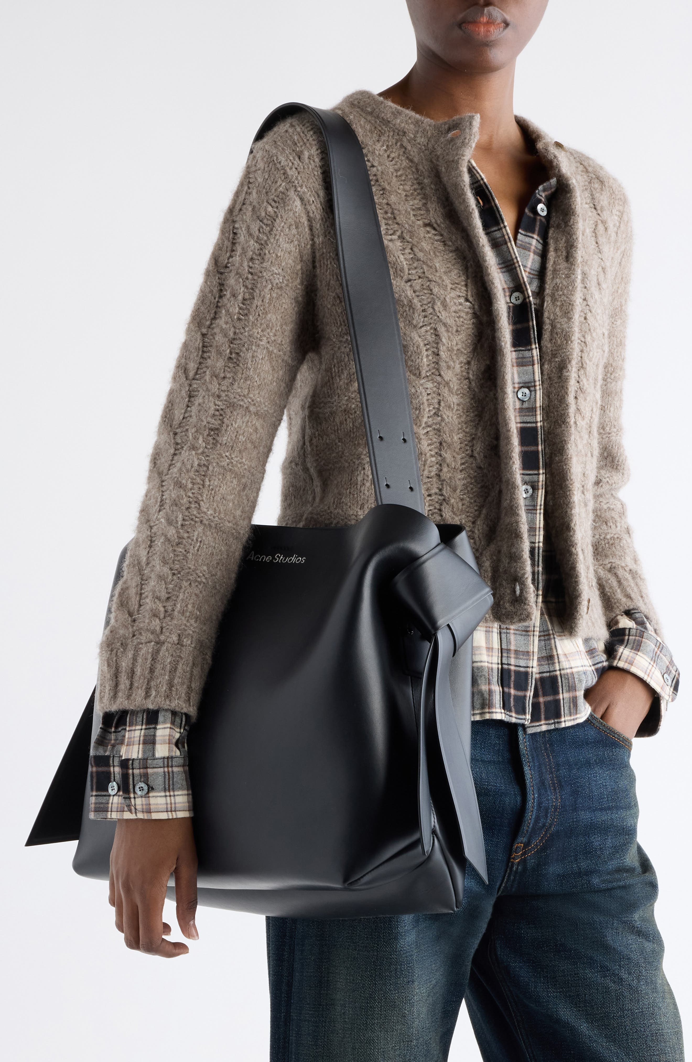 Acne Studios Midi Musubi Leather Bag in Black at Nordstrom - 2