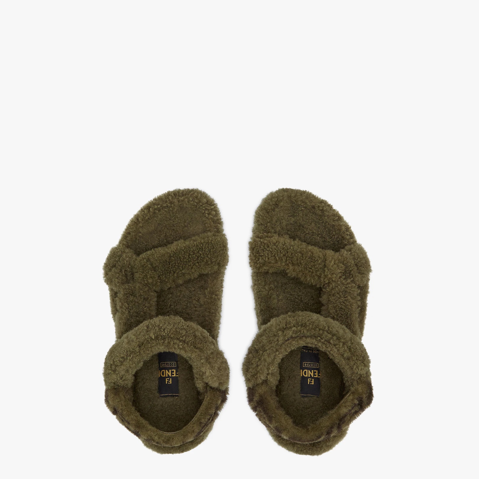 Green sheepskin sandals - 4