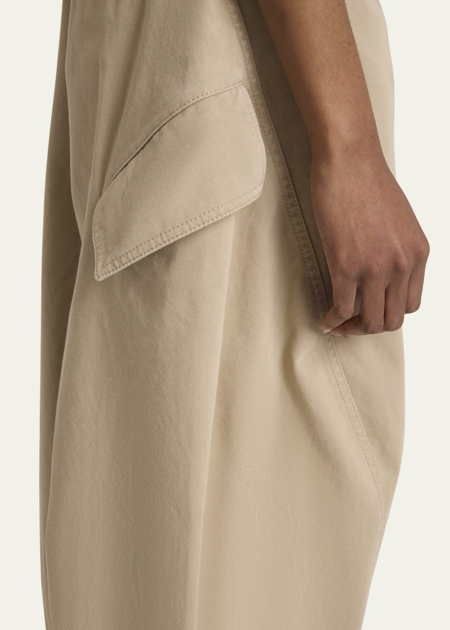 Mid-Rise Washed Chino Barrel-Leg Cargo Trousers - 5