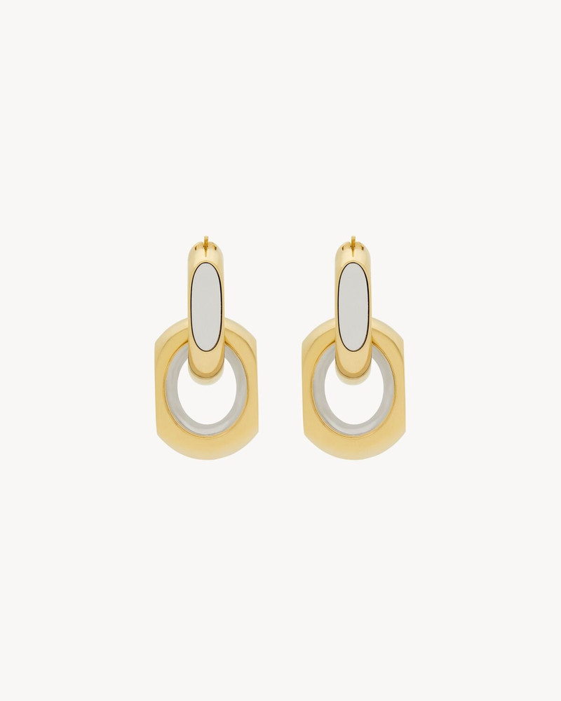 SAINT LAURENT CASSANDRE DUO LINK EARRINGS IN METAL outlook