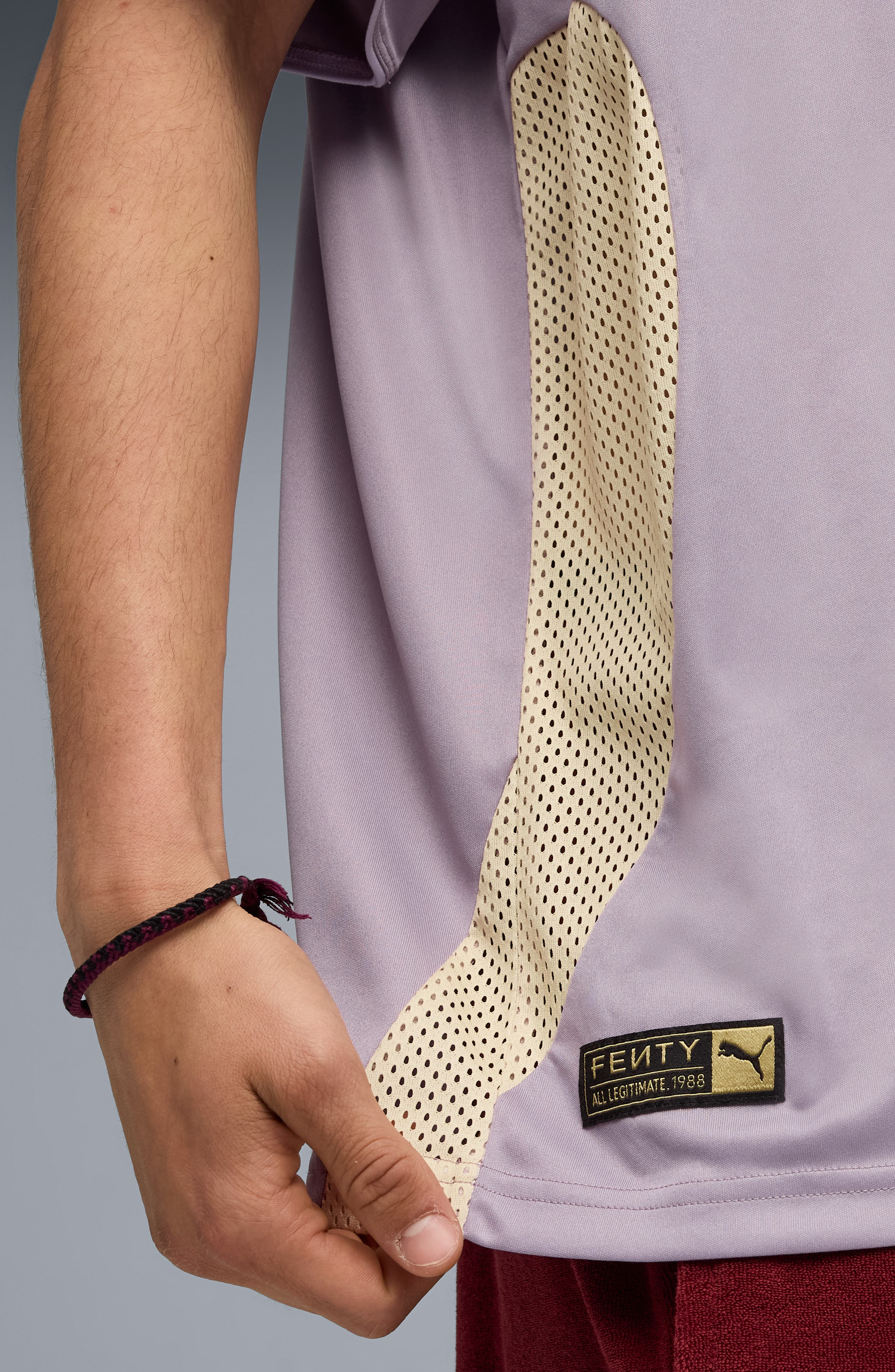PUMA x Fenty Mesh Inset Raglan Sleeve T-Shirt in Pale Plum at Nordstrom - 4