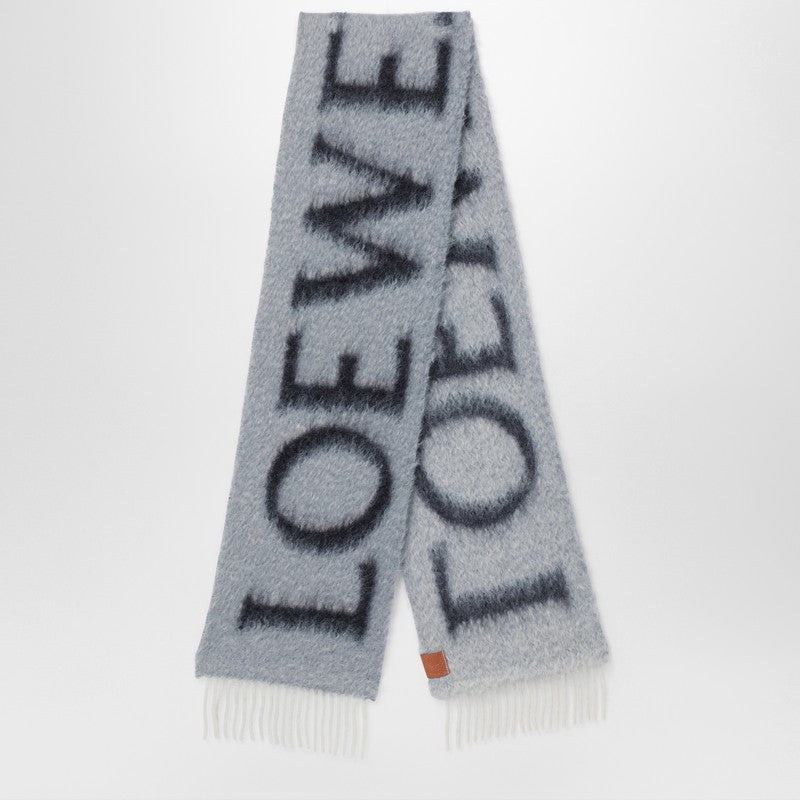 Loewe Grey Scarf With Logo Women - 1