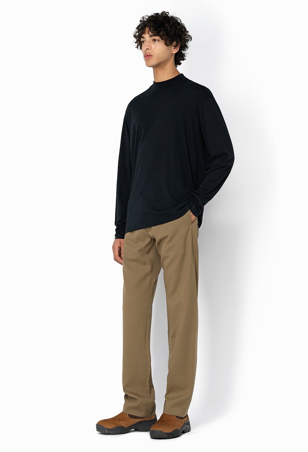COTTON CASHMERE MOCK NECK - 4
