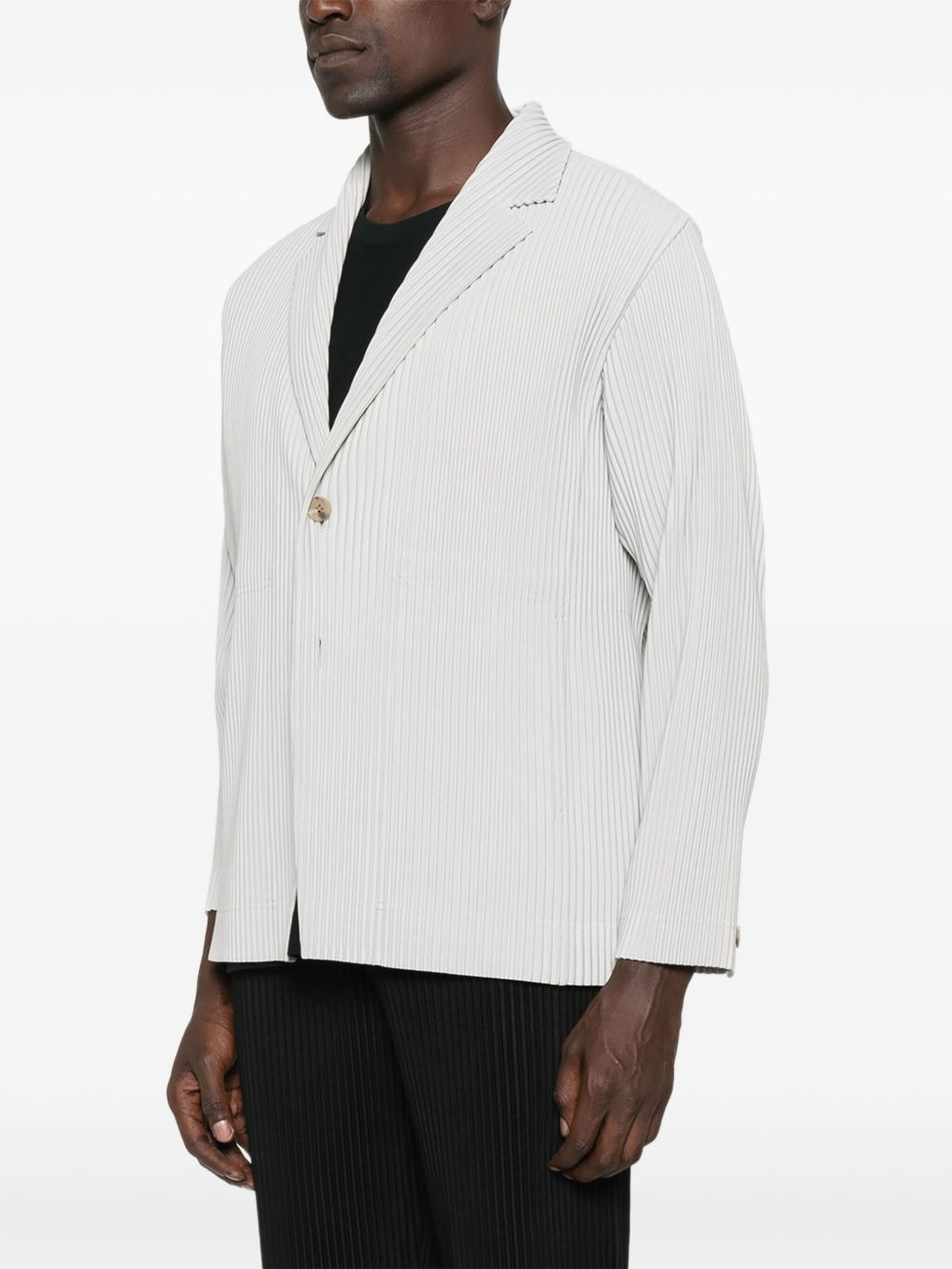 pleated button blazer - 3