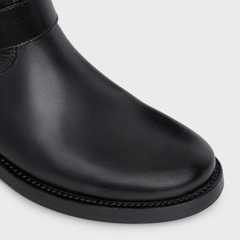 CELINE BIKER MID BOOT WITH HARNESS in CALFSKIN - VEGETAL TANNING 4