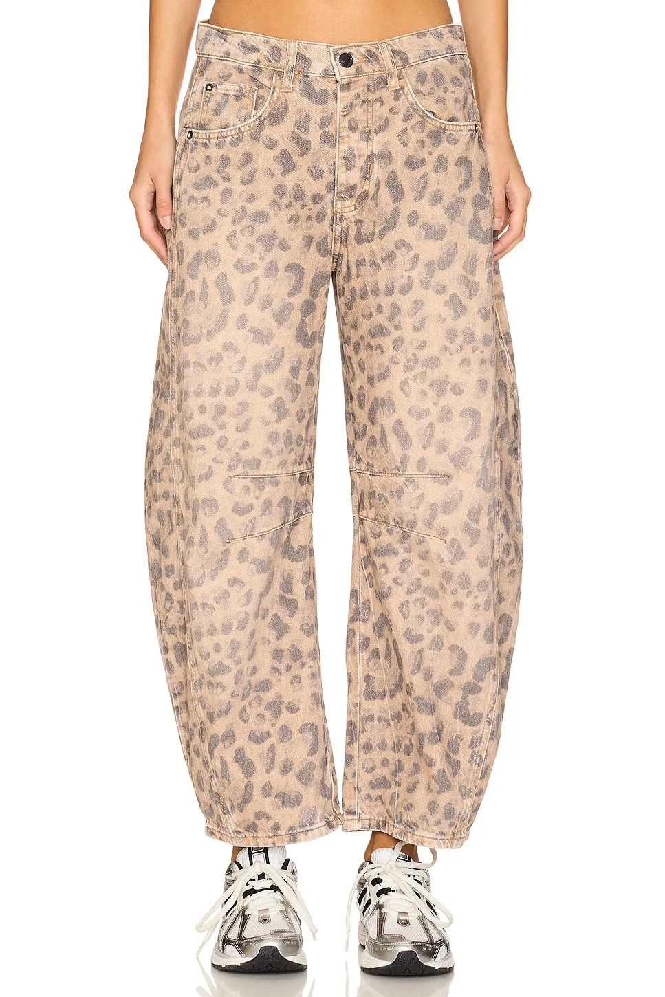 x We The Free Good Luck Printed Mid Rise Barrel In Brown - 1