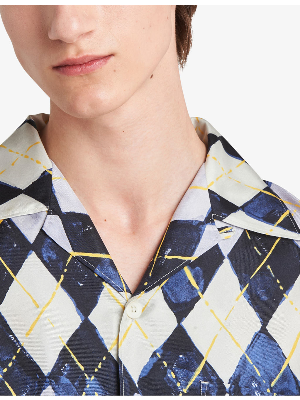 Argyle-patterned relaxed-fit silk-twill shirt - 6