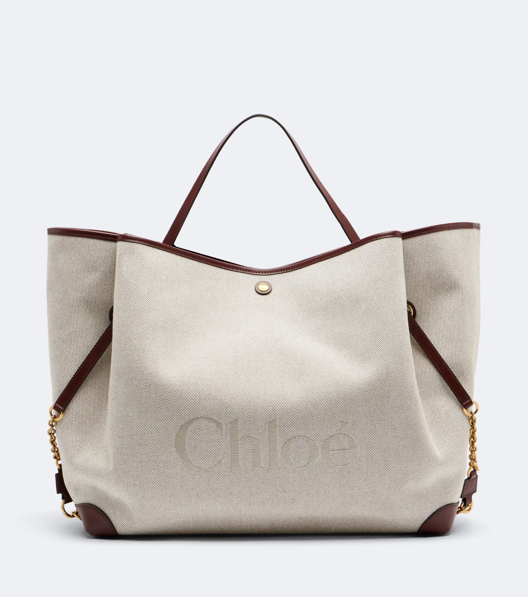 Chloé Clover leather-trimmed canvas tote bag - 1