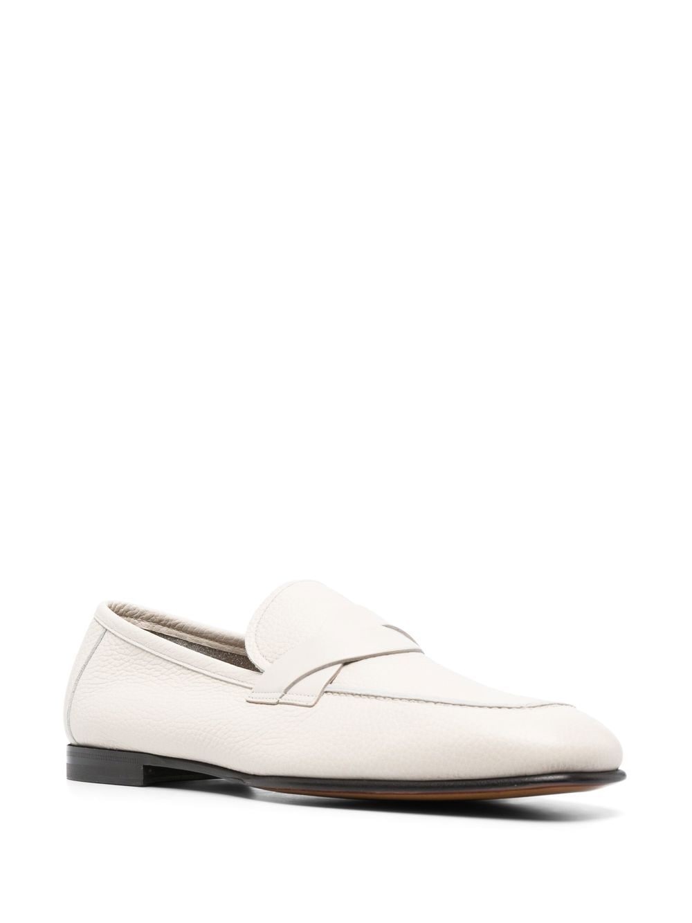 almond-toe leather loafers - 2